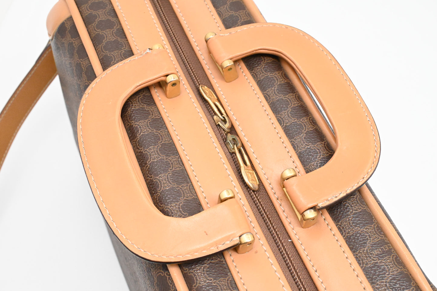 Celine Mini Trunk Bag in Brown Macadam Canvas
