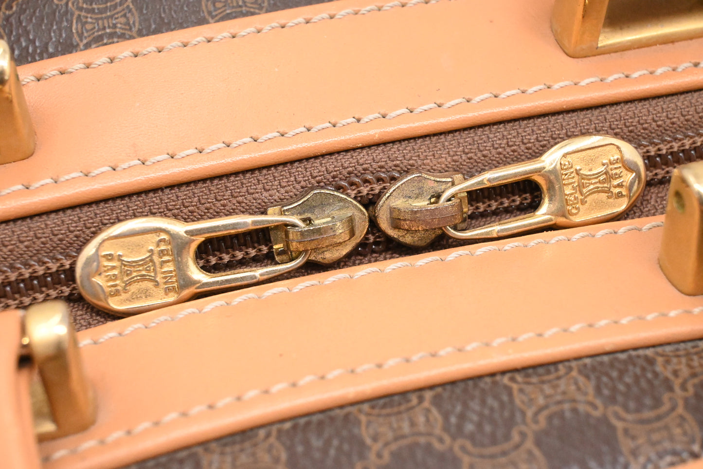 Celine Mini Trunk Bag in Brown Macadam Canvas
