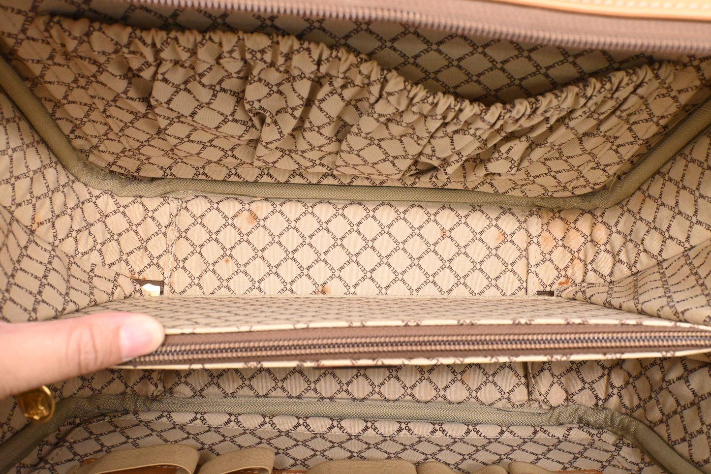 Celine Mini Trunk Bag in Brown Macadam Canvas