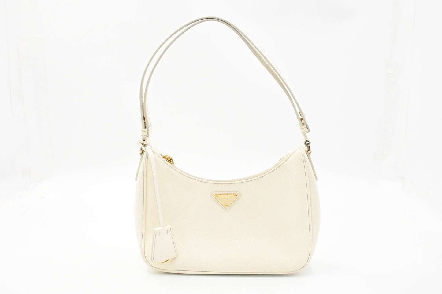 Prada Shoulder Bag in White Saffiano Leather