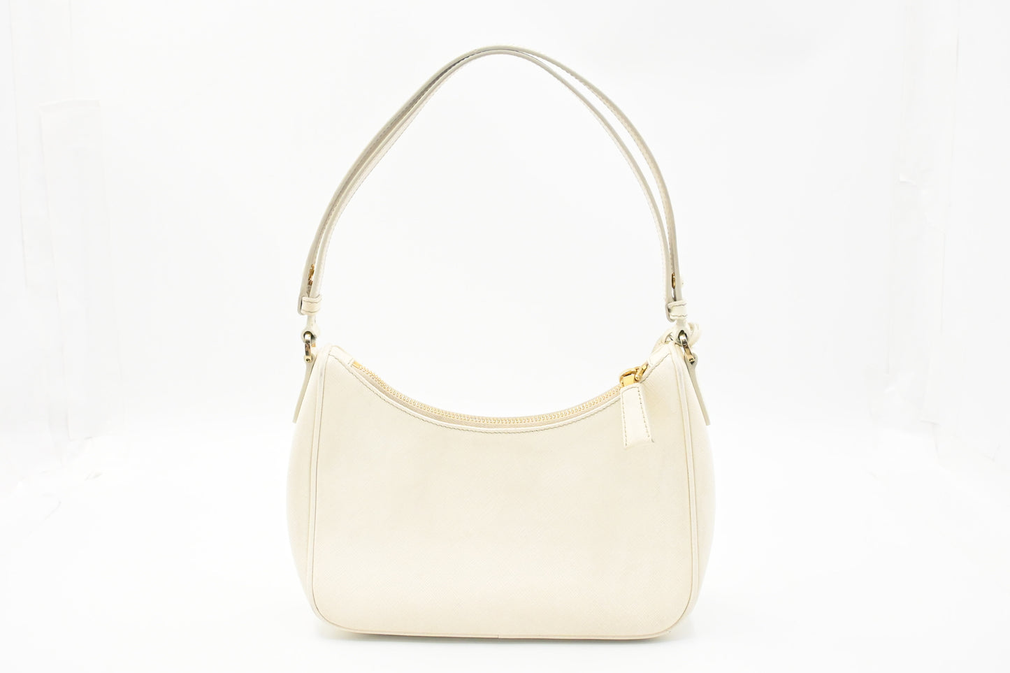 Prada Shoulder Bag in White Saffiano Leather