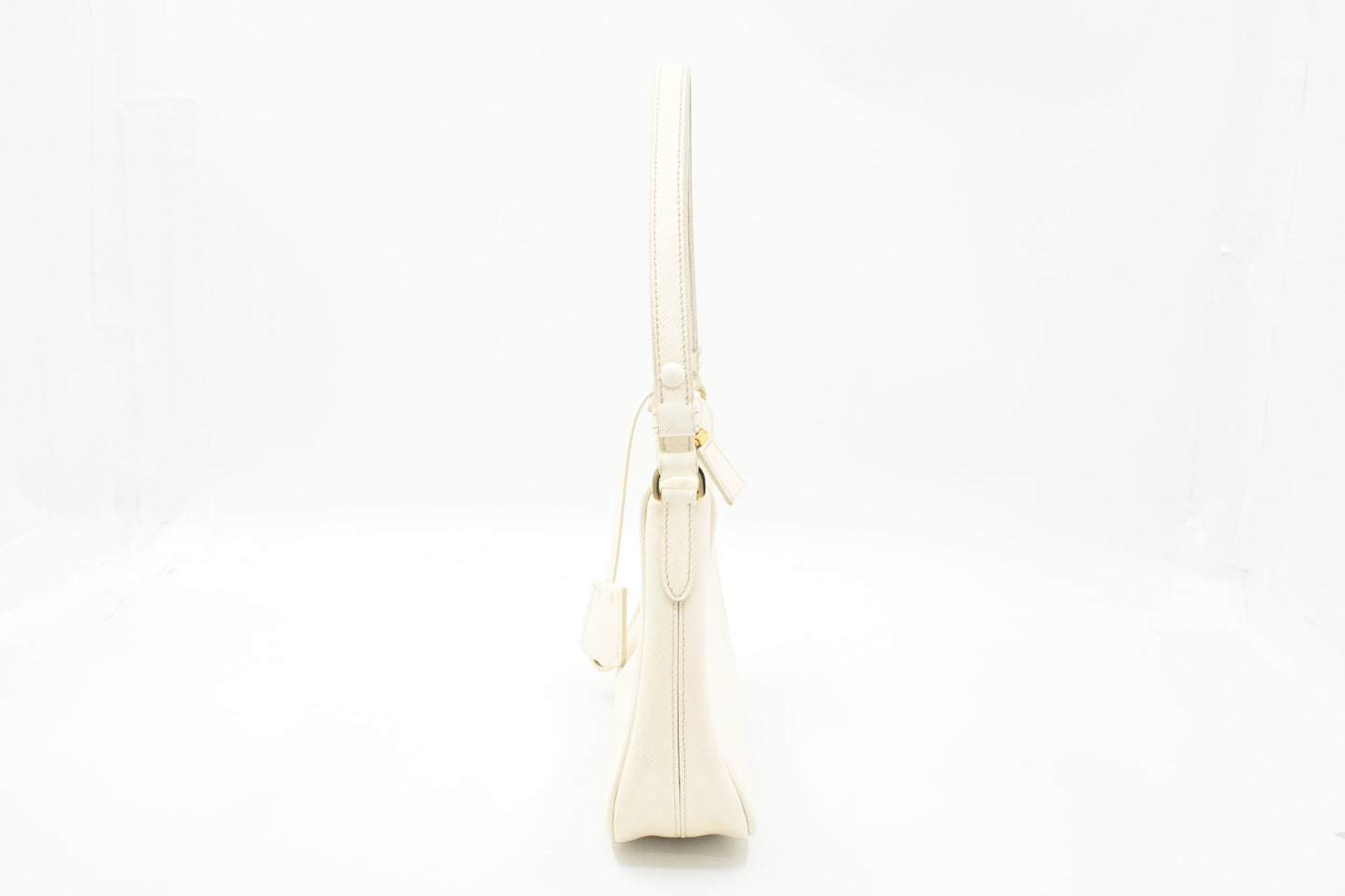 Prada Shoulder Bag in White Saffiano Leather