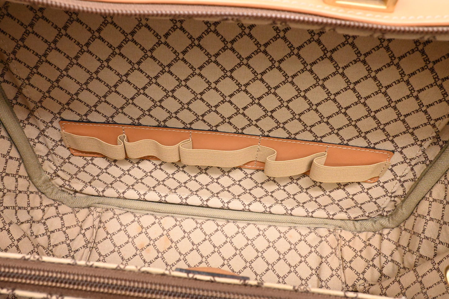 Celine Mini Trunk Bag in Brown Macadam Canvas