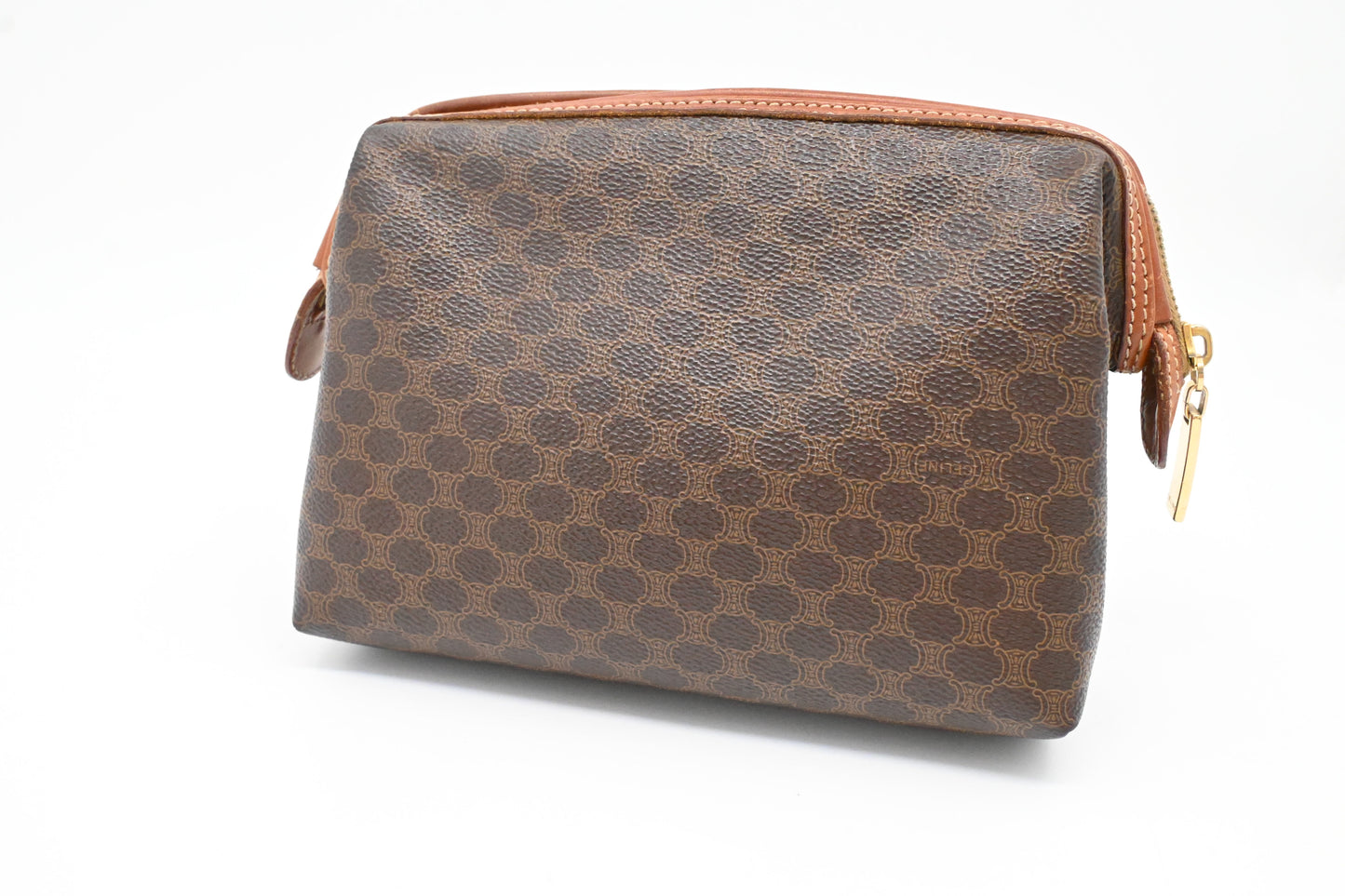 Celine Clutch Bag in Brown Macadam Canvas