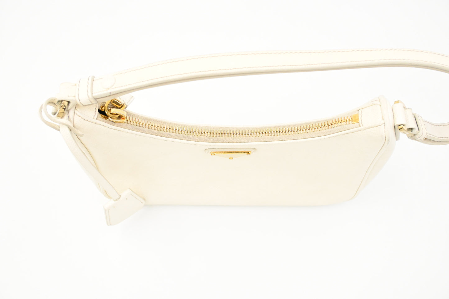 Prada Shoulder Bag in White Saffiano Leather