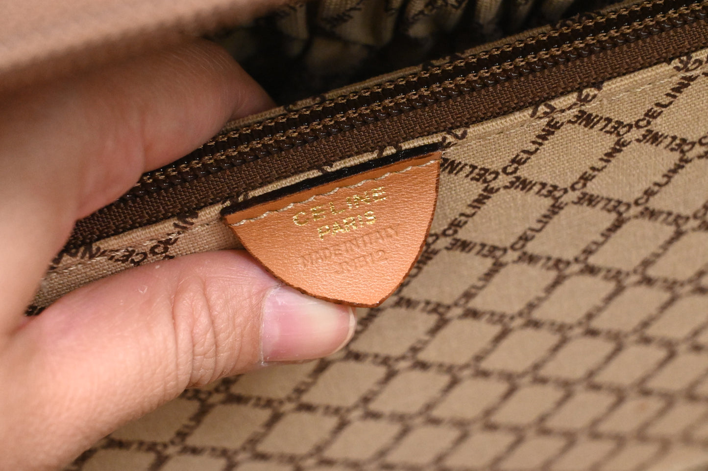 Celine Mini Trunk Bag in Brown Macadam Canvas