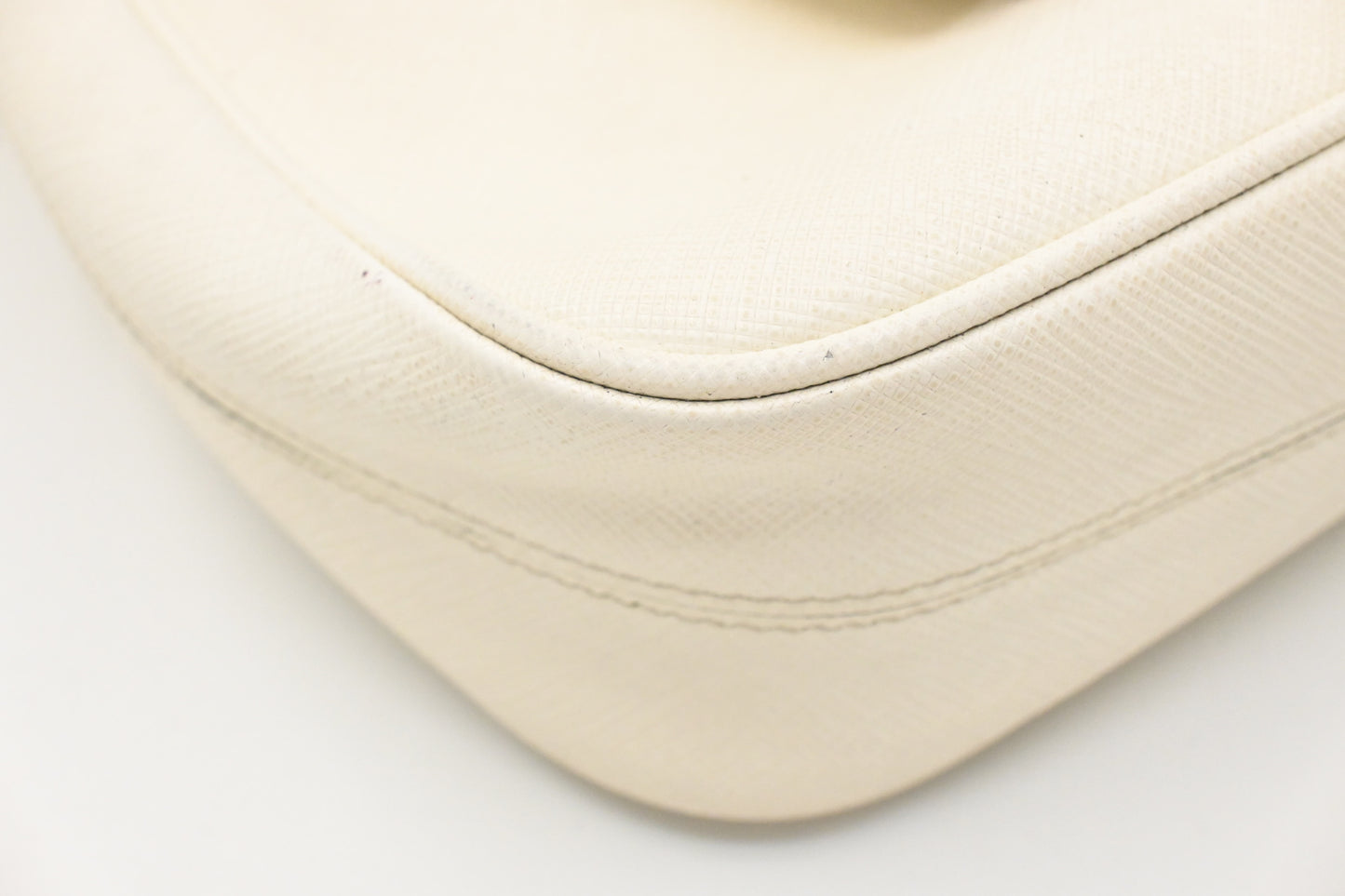 Prada Shoulder Bag in White Saffiano Leather