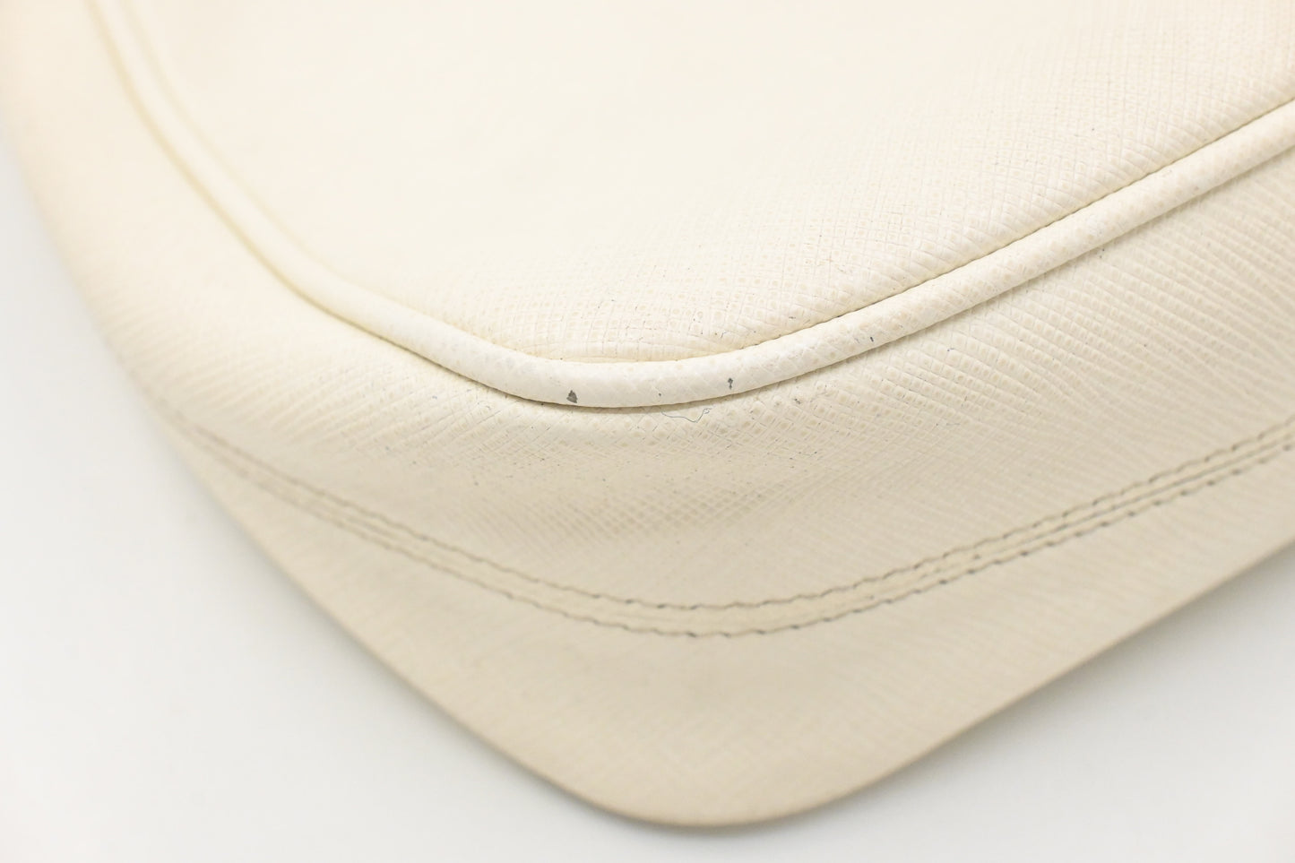 Prada Shoulder Bag in White Saffiano Leather