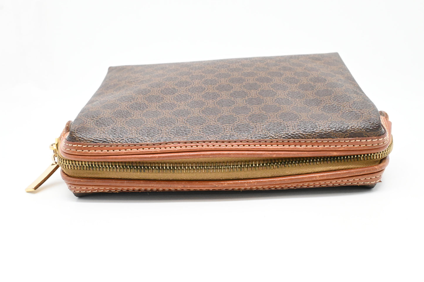 Celine Clutch Bag in Brown Macadam Canvas