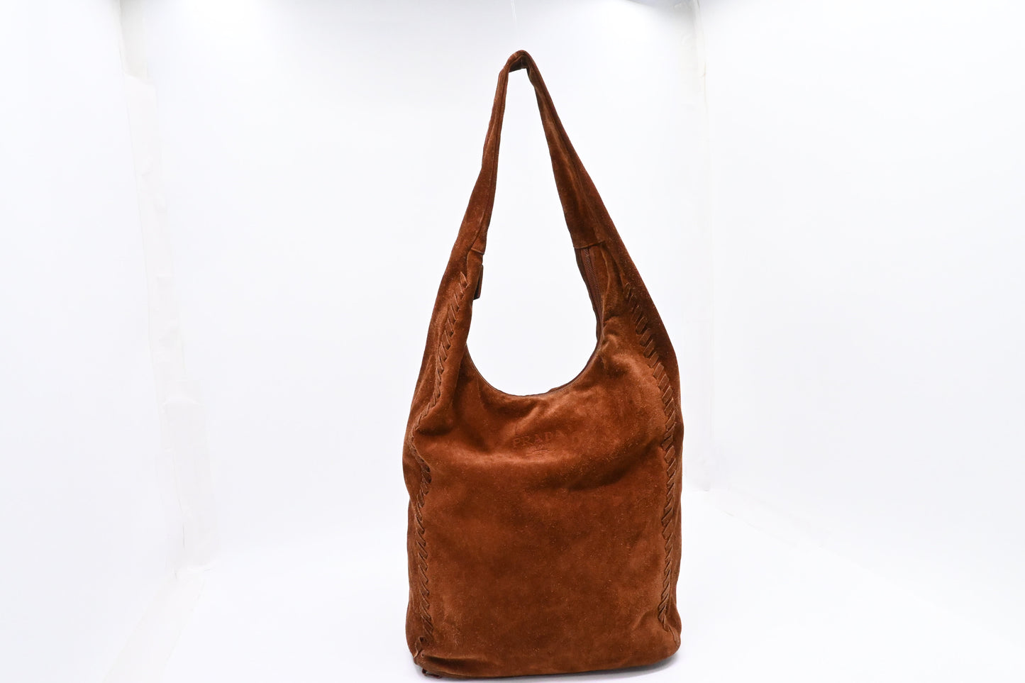 Prada Hobo Bag in Brown Suede