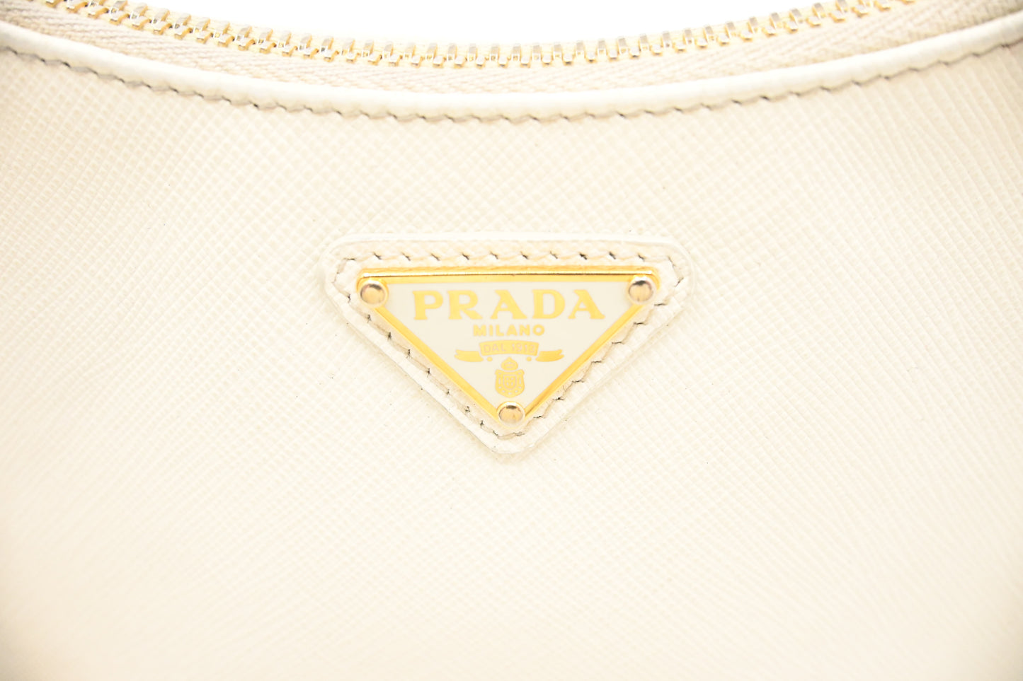 Prada Shoulder Bag in White Saffiano Leather