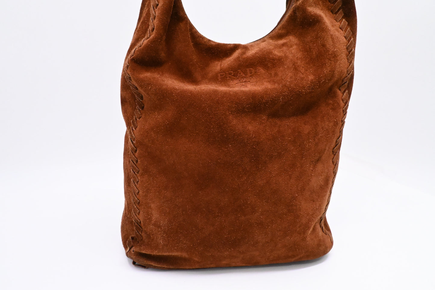 Prada Hobo Bag in Brown Suede