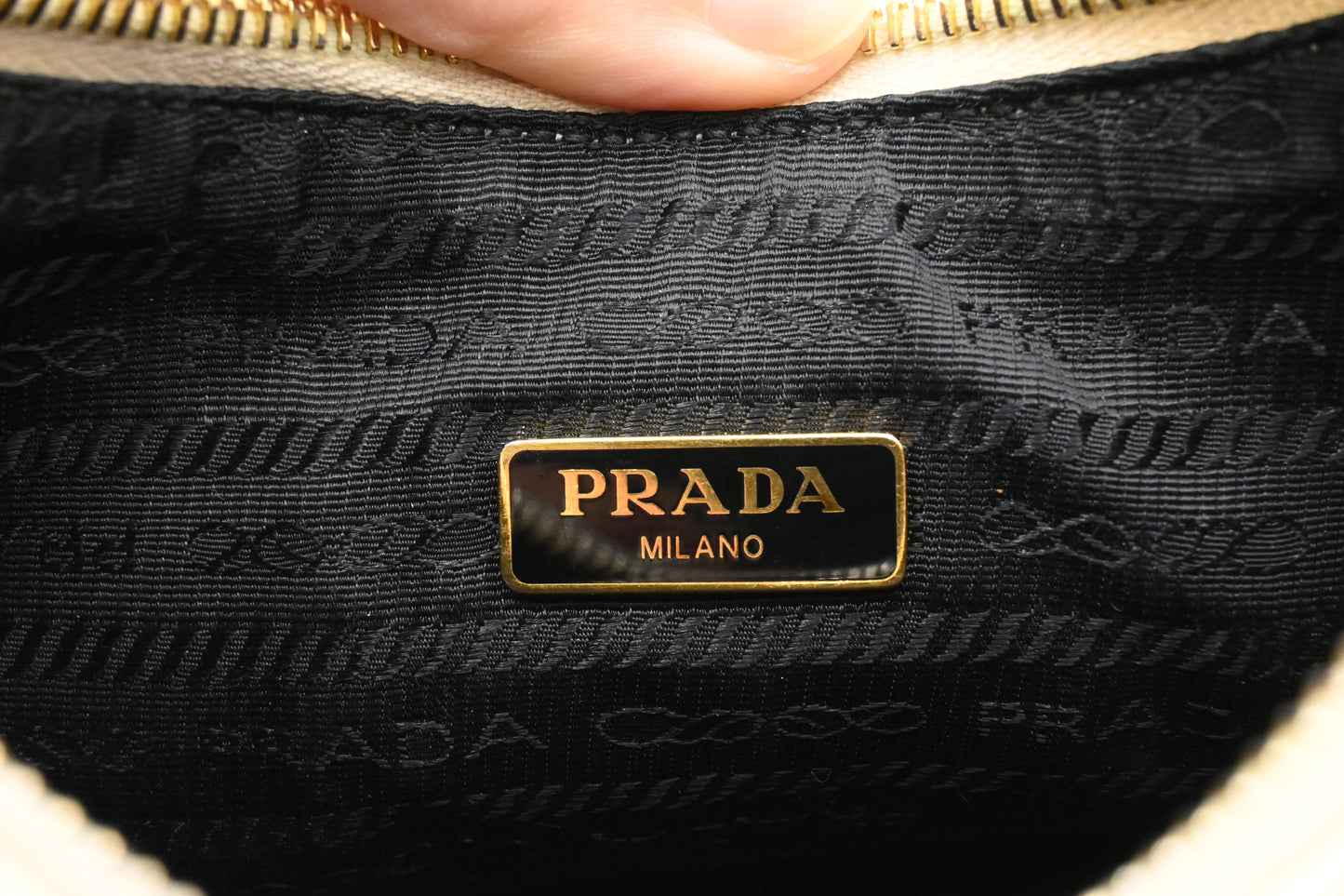 Prada Shoulder Bag in White Saffiano Leather
