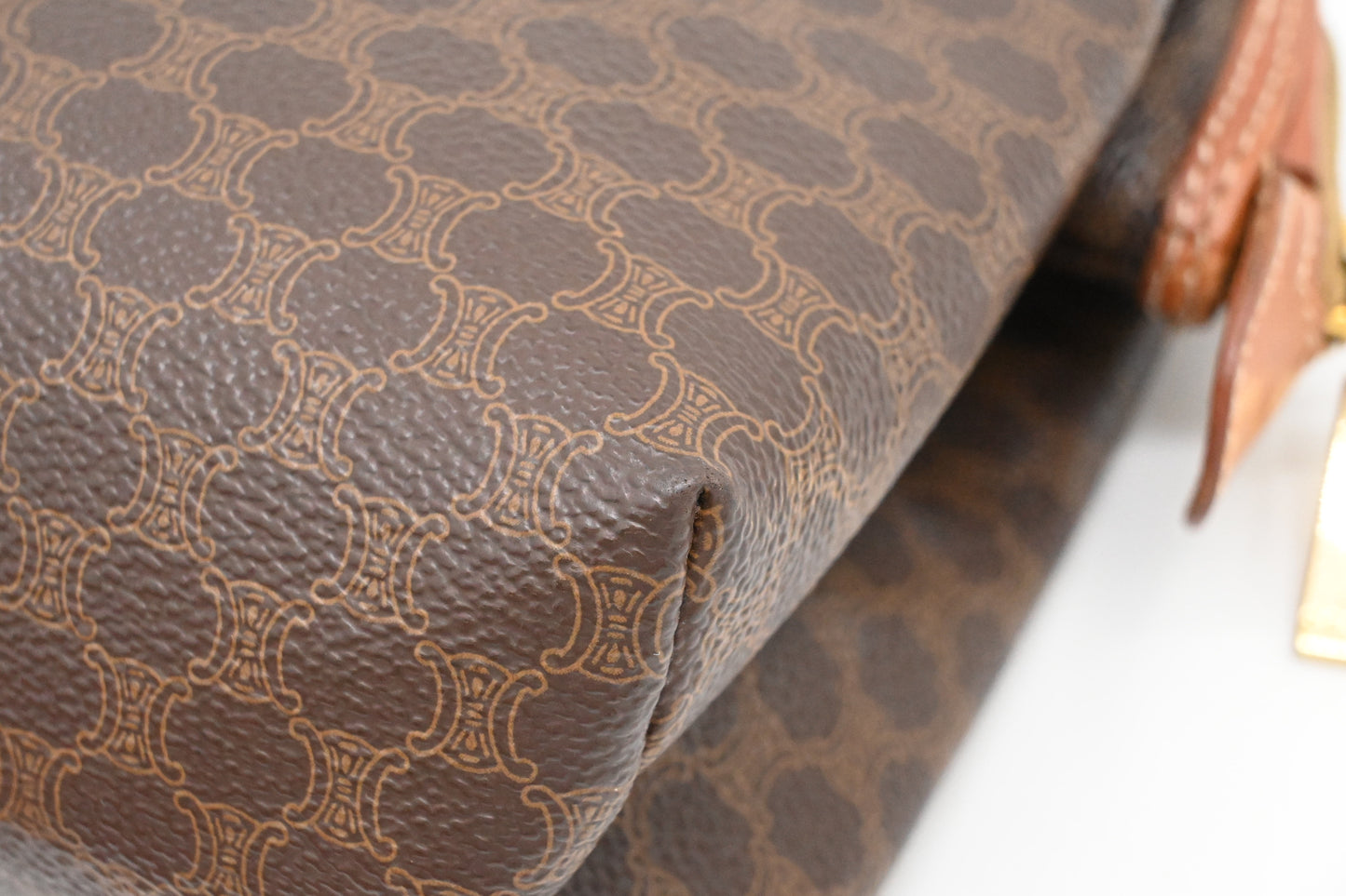 Celine Clutch Bag in Brown Macadam Canvas