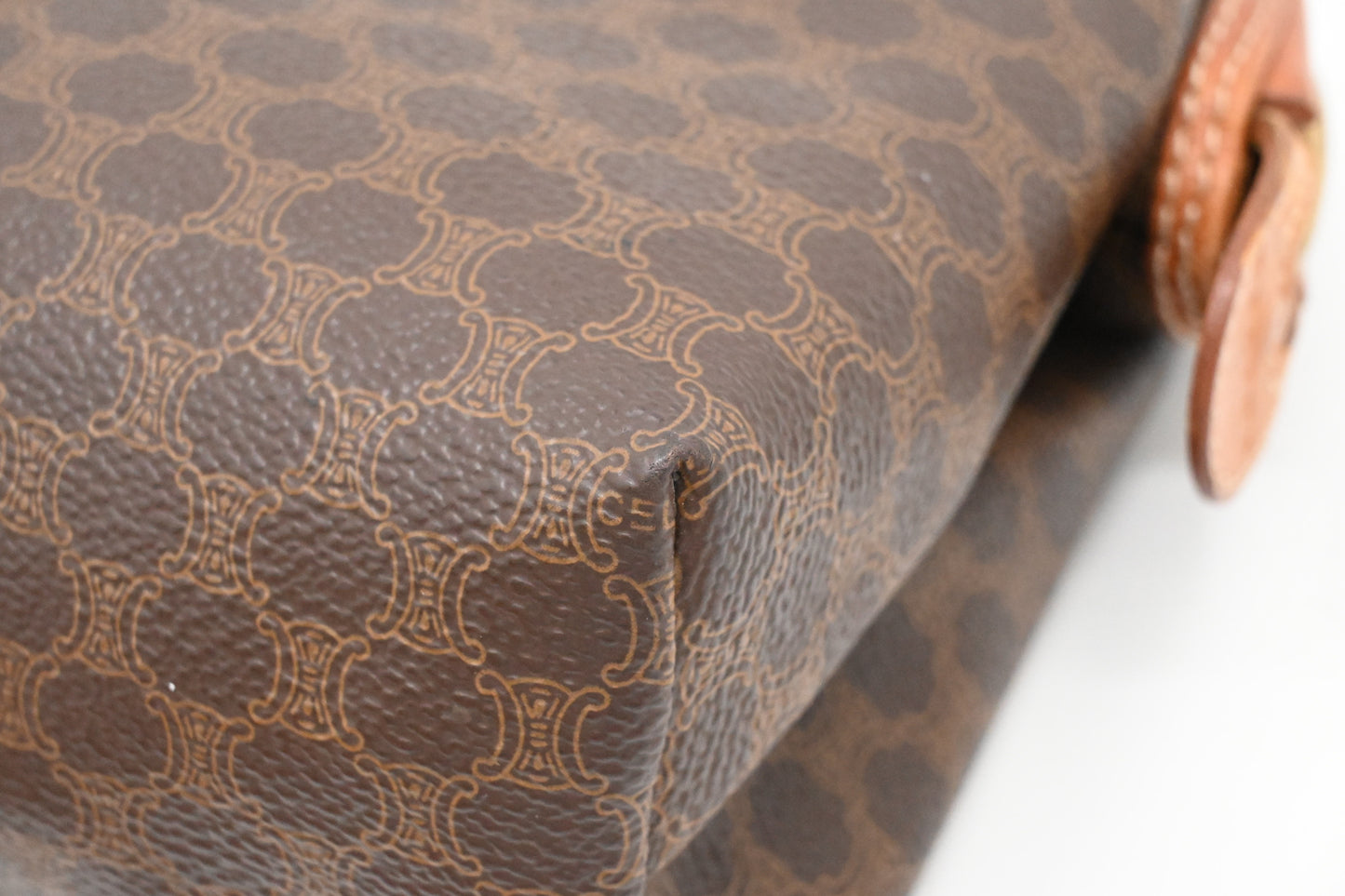 Celine Clutch Bag in Brown Macadam Canvas