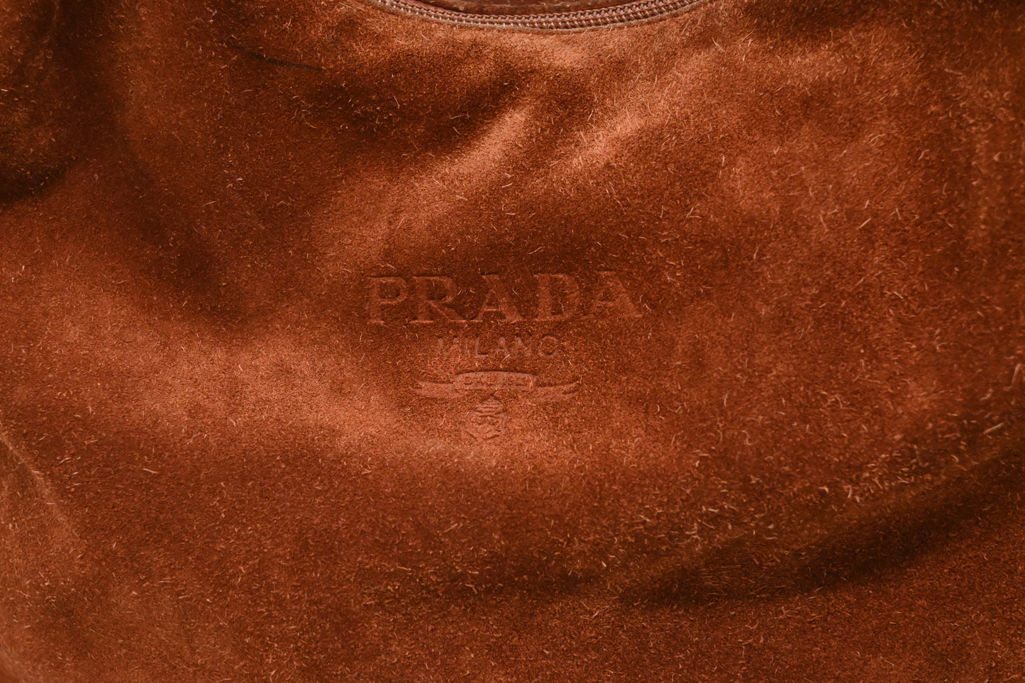 Prada Hobo Bag in Brown Suede