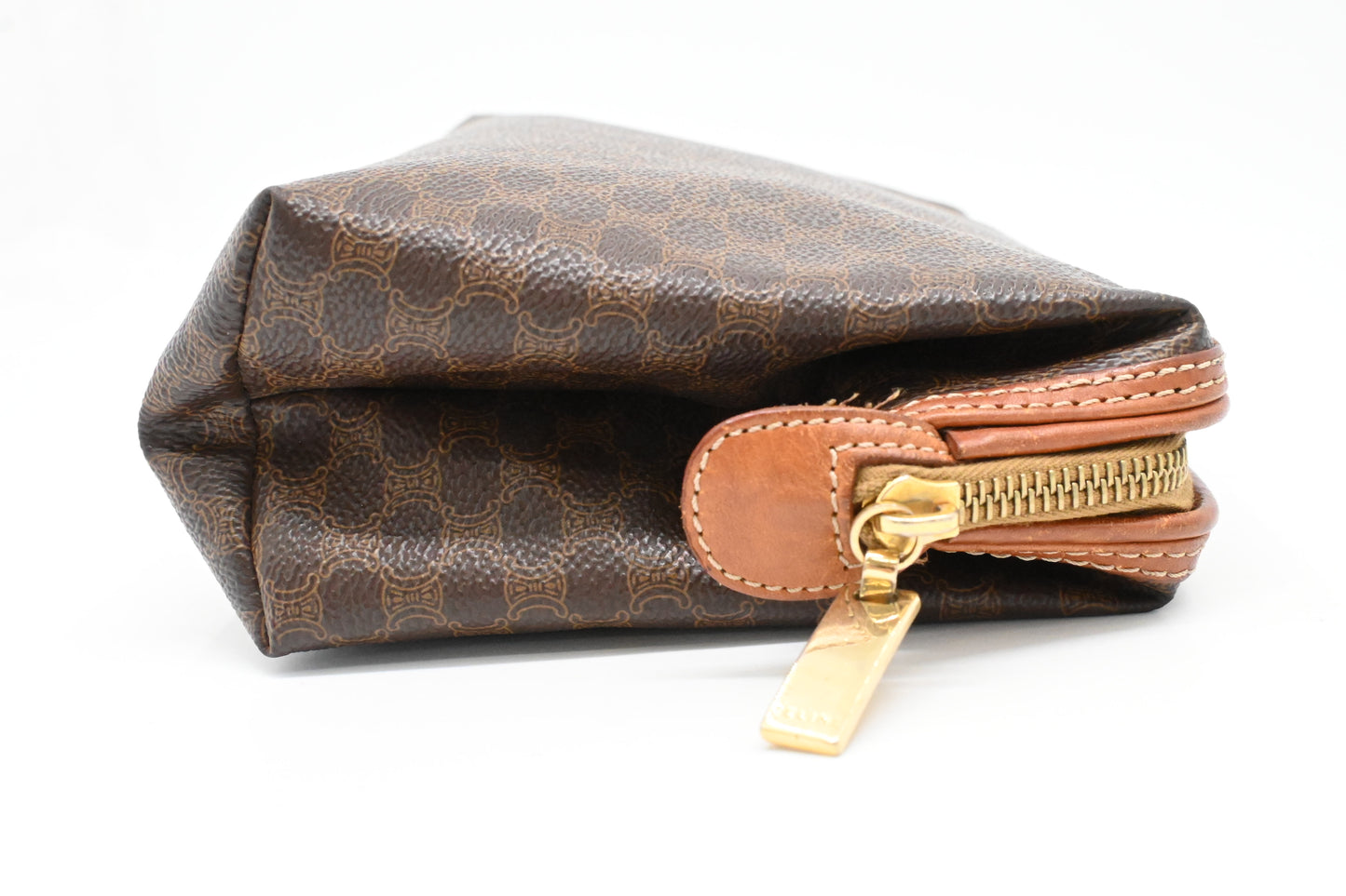 Celine Clutch Bag in Brown Macadam Canvas