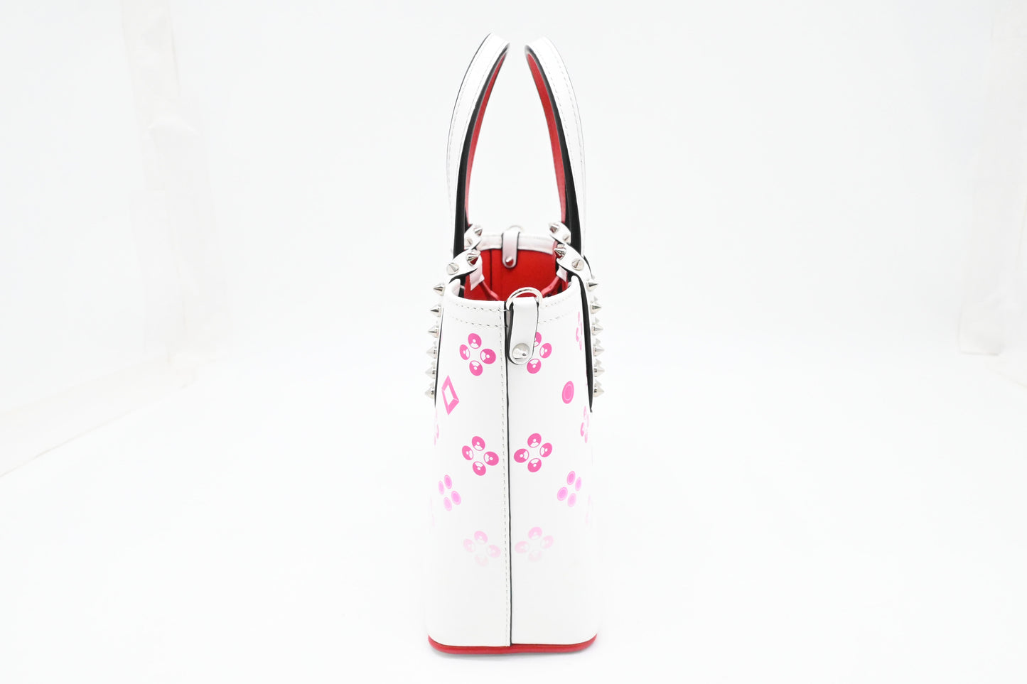 Louboutin Cabata in White and Pink Leather