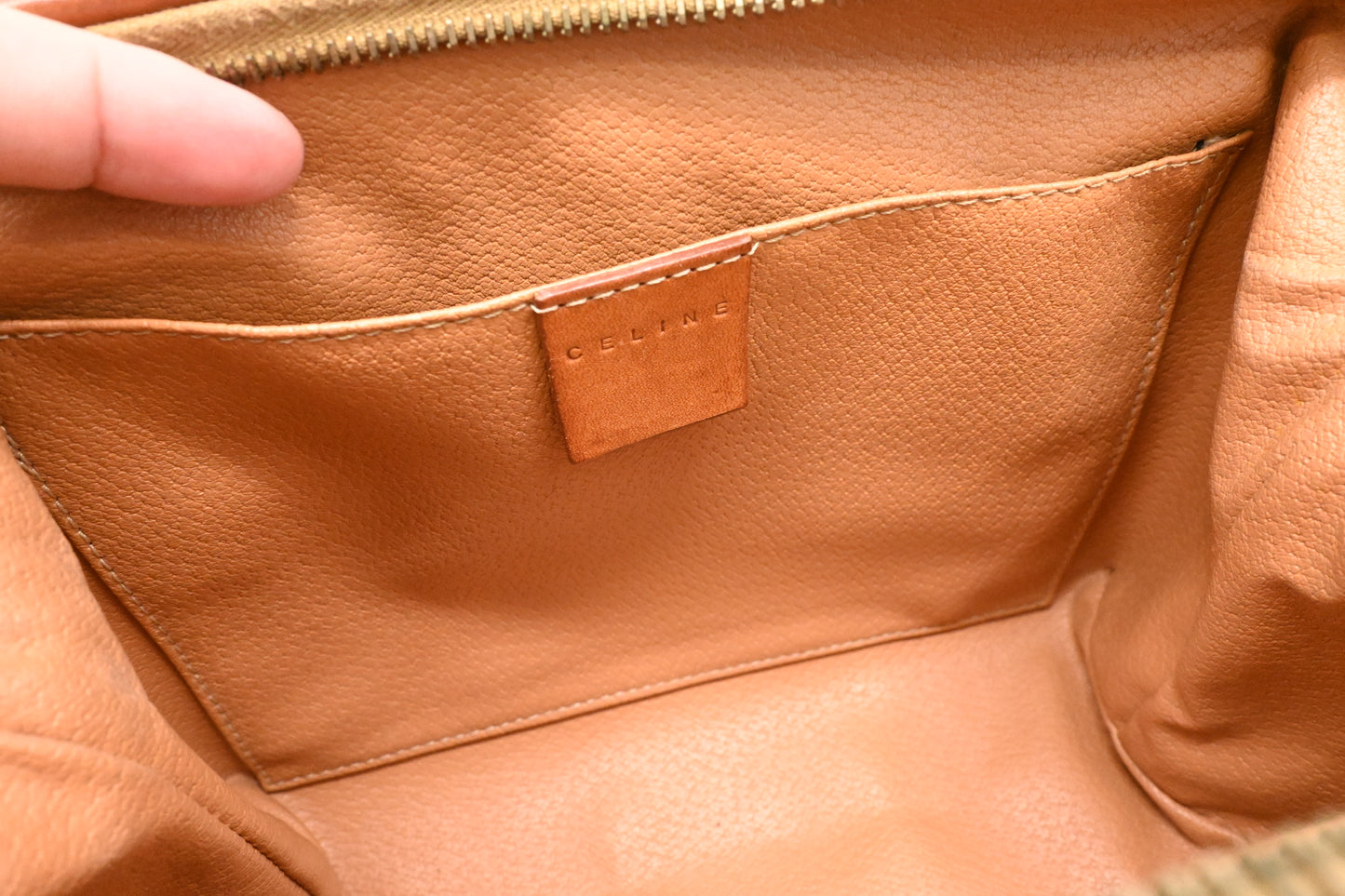 Celine Clutch Bag in Brown Macadam Canvas
