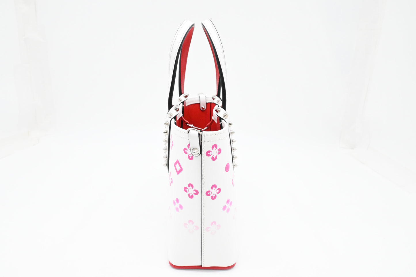 Louboutin Cabata in White and Pink Leather