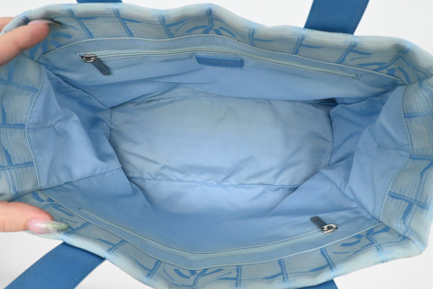 Chanel Tote in Blue New Travel Line Canvas
