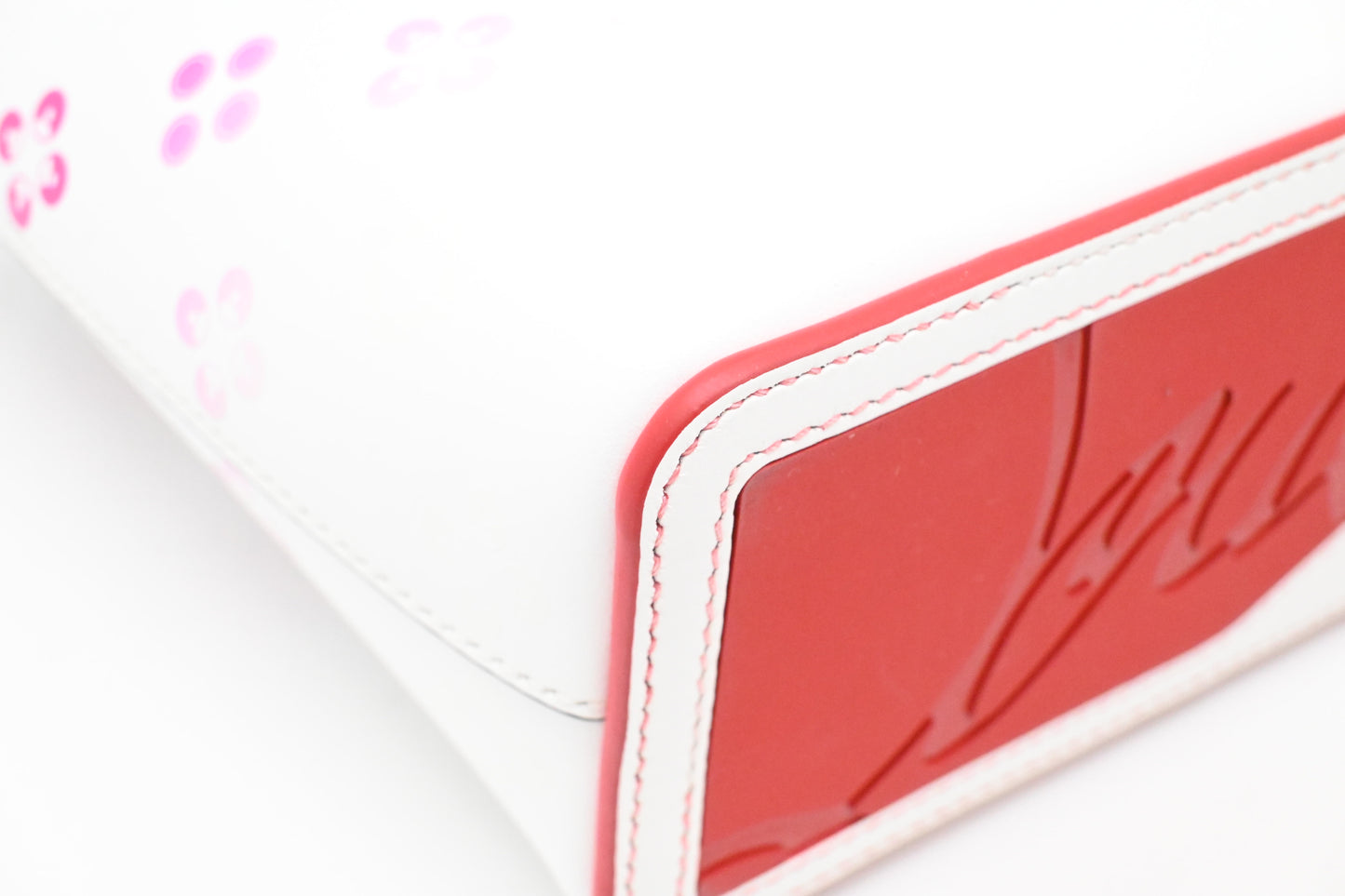 Louboutin Cabata in White and Pink Leather