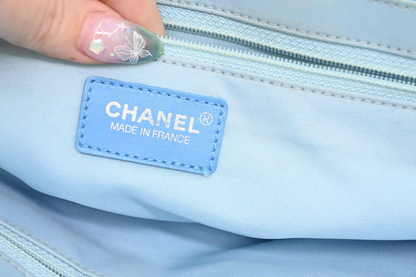 Chanel Tote in Blue New Travel Line Canvas