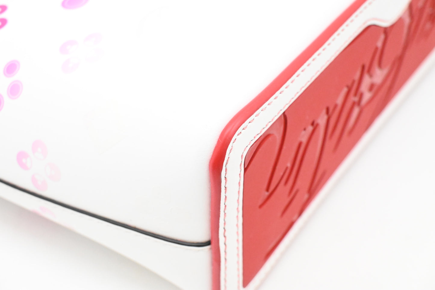Louboutin Cabata in White and Pink Leather