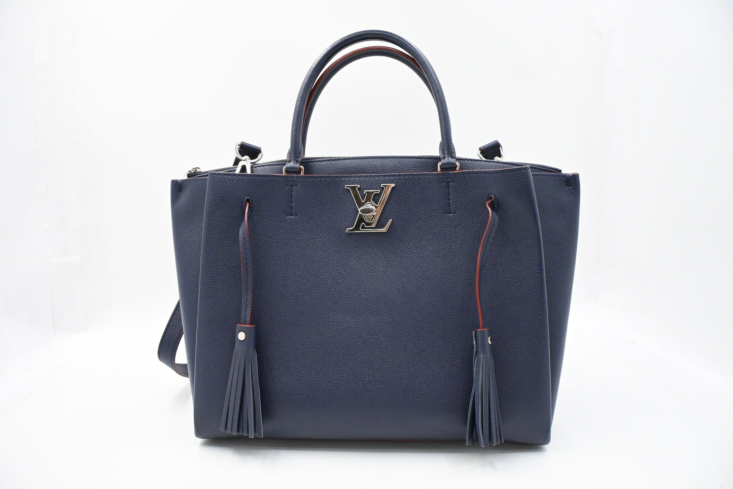 Louis Vuitton LockMeTo Tote in Navy Blue Leather