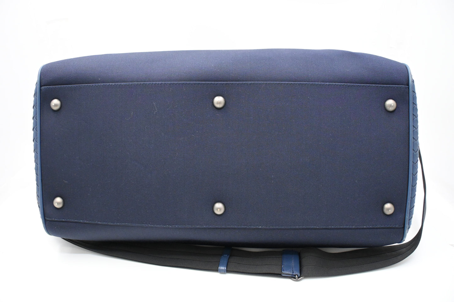 Bottega Veneta Travel Bag in Blue Canvas and Intrecciato Leather