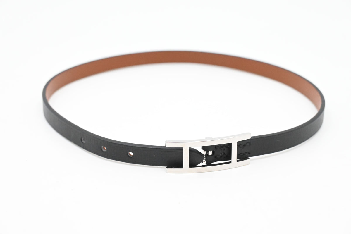 Hermes Double Bracelet in Black Leather