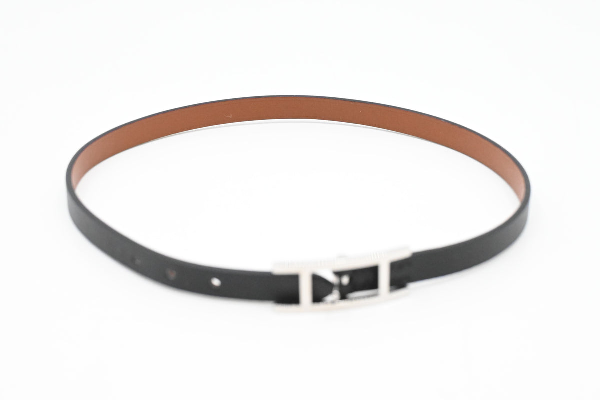 Hermes Double Bracelet in Black Leather