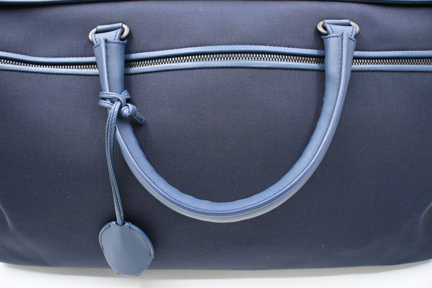 Bottega Veneta Travel Bag in Blue Canvas and Intrecciato Leather