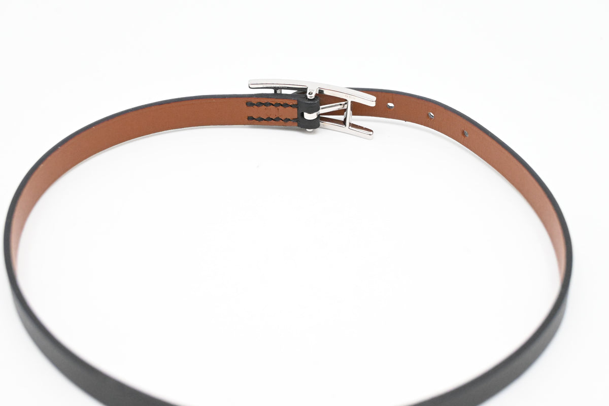 Hermes Double Bracelet in Black Leather