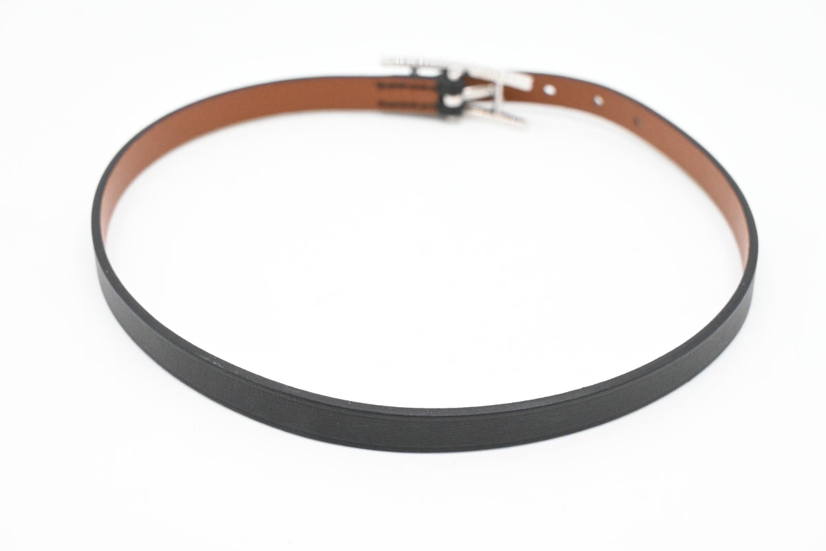 Hermes Double Bracelet in Black Leather