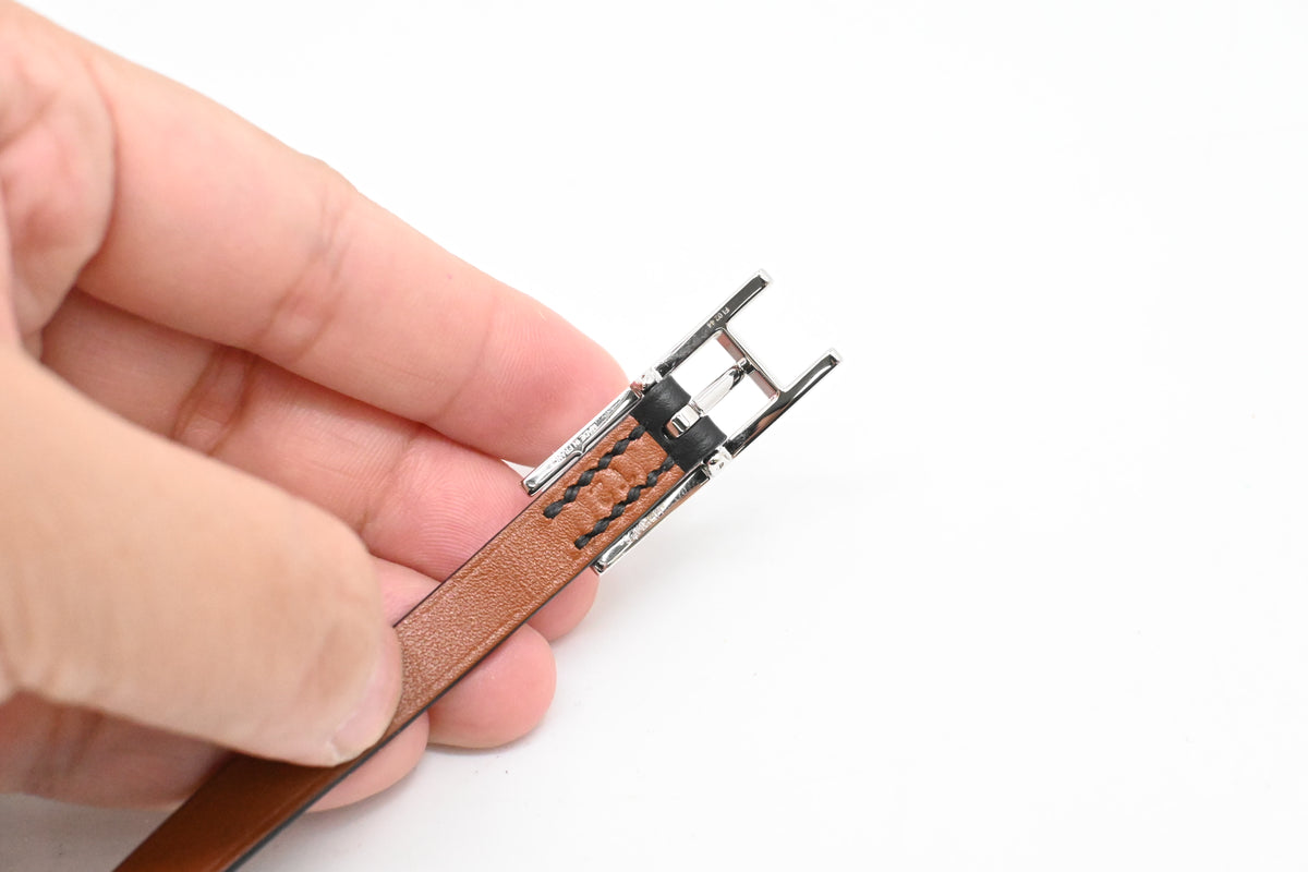 Hermes Double Bracelet in Black Leather