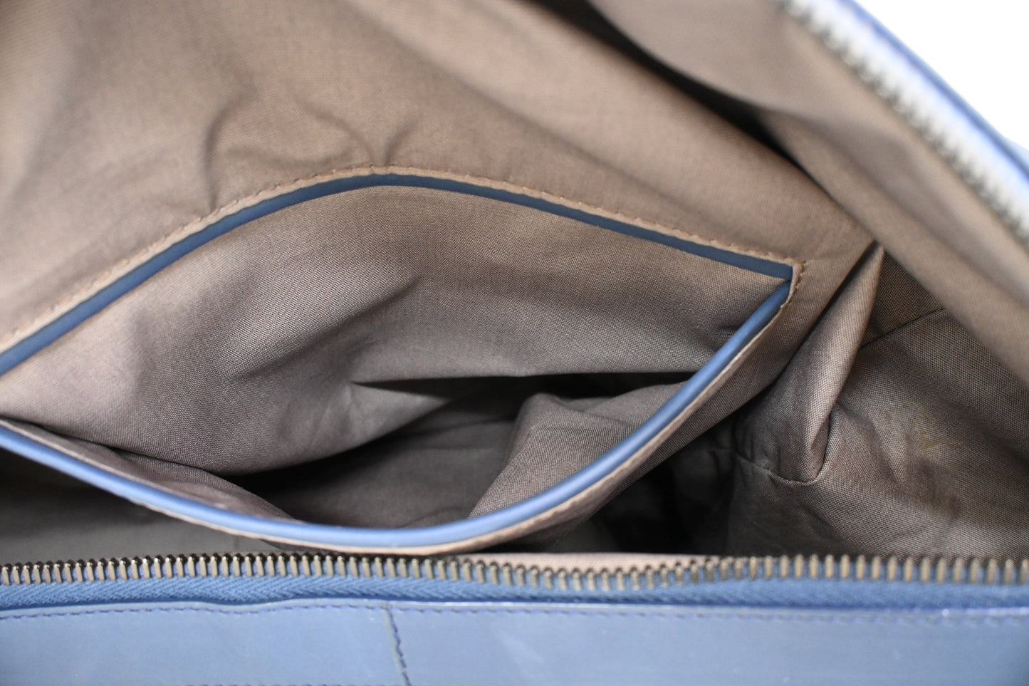 Bottega Veneta Travel Bag in Blue Canvas and Intrecciato Leather
