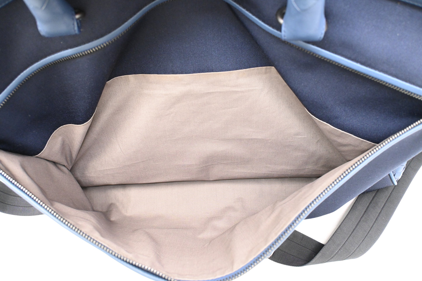 Bottega Veneta Travel Bag in Blue Canvas and Intrecciato Leather