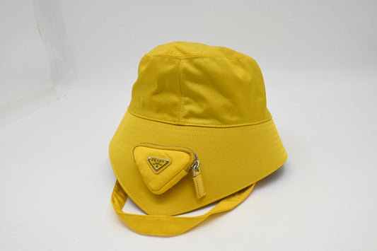Prada Bucket Hat in Yellow Re-Nylon