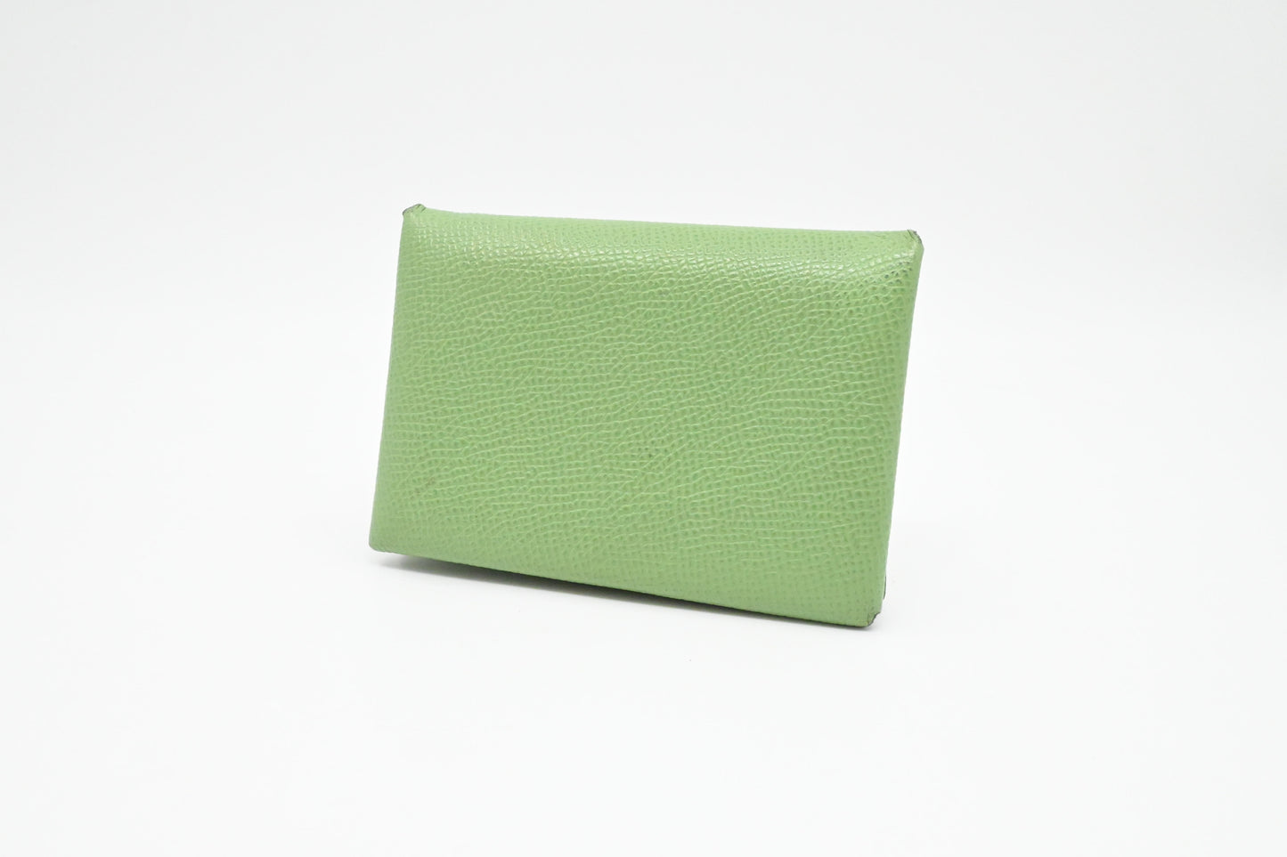 Hermes Calvi Duo Verso in Vert Criquet Leather