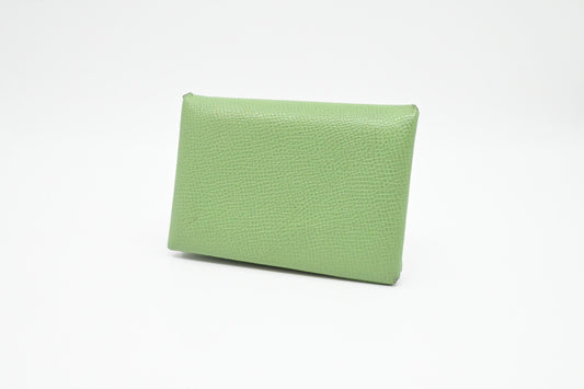 Hermes Calvi Duo Verso in Vert Criquet Leather