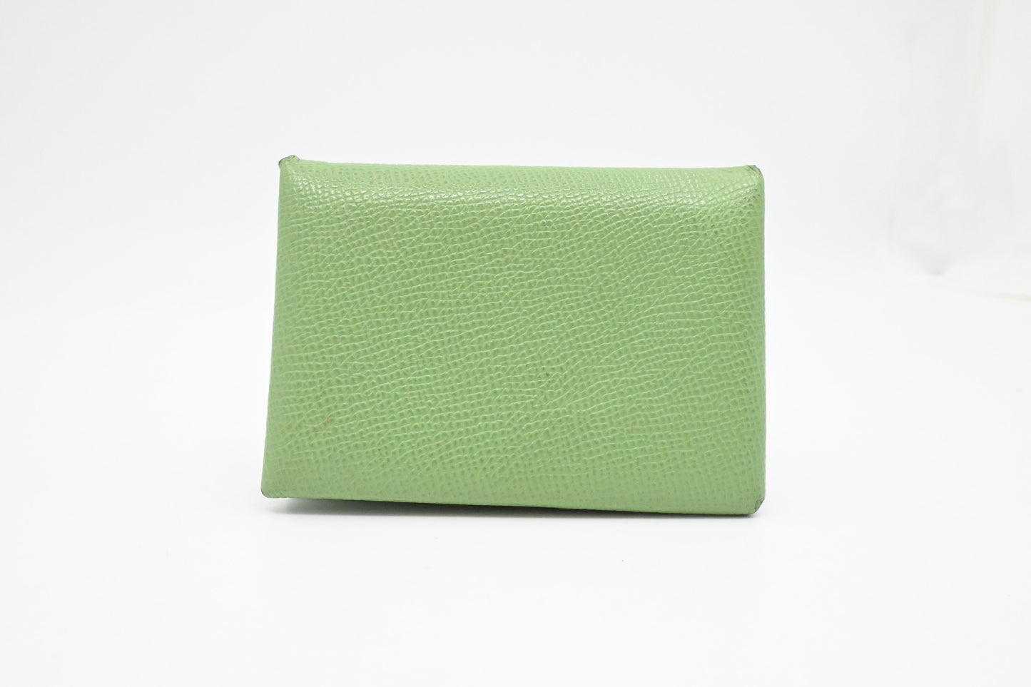 Hermes Calvi Duo Verso in Vert Criquet Leather