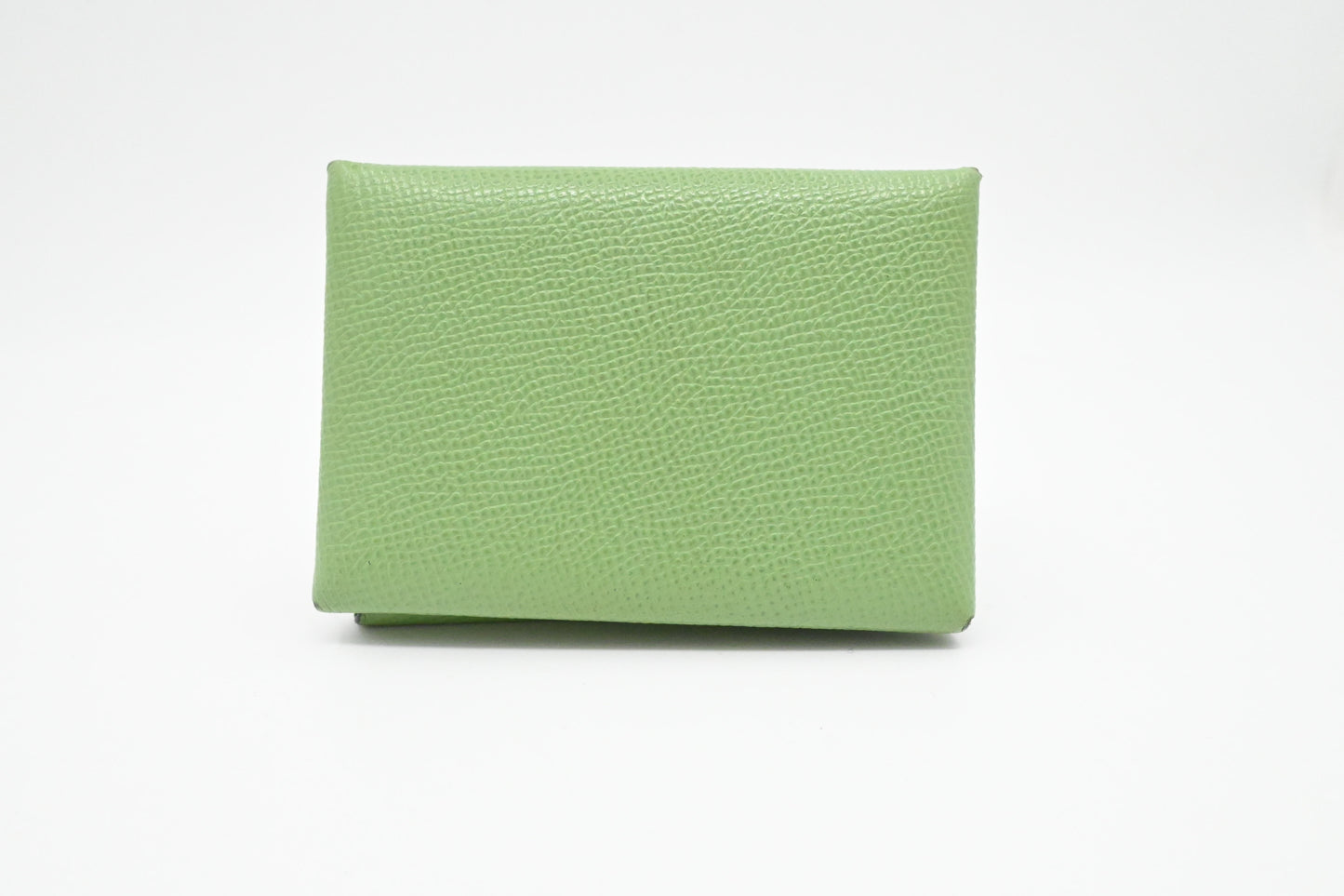 Hermes Calvi Duo Verso in Vert Criquet Leather