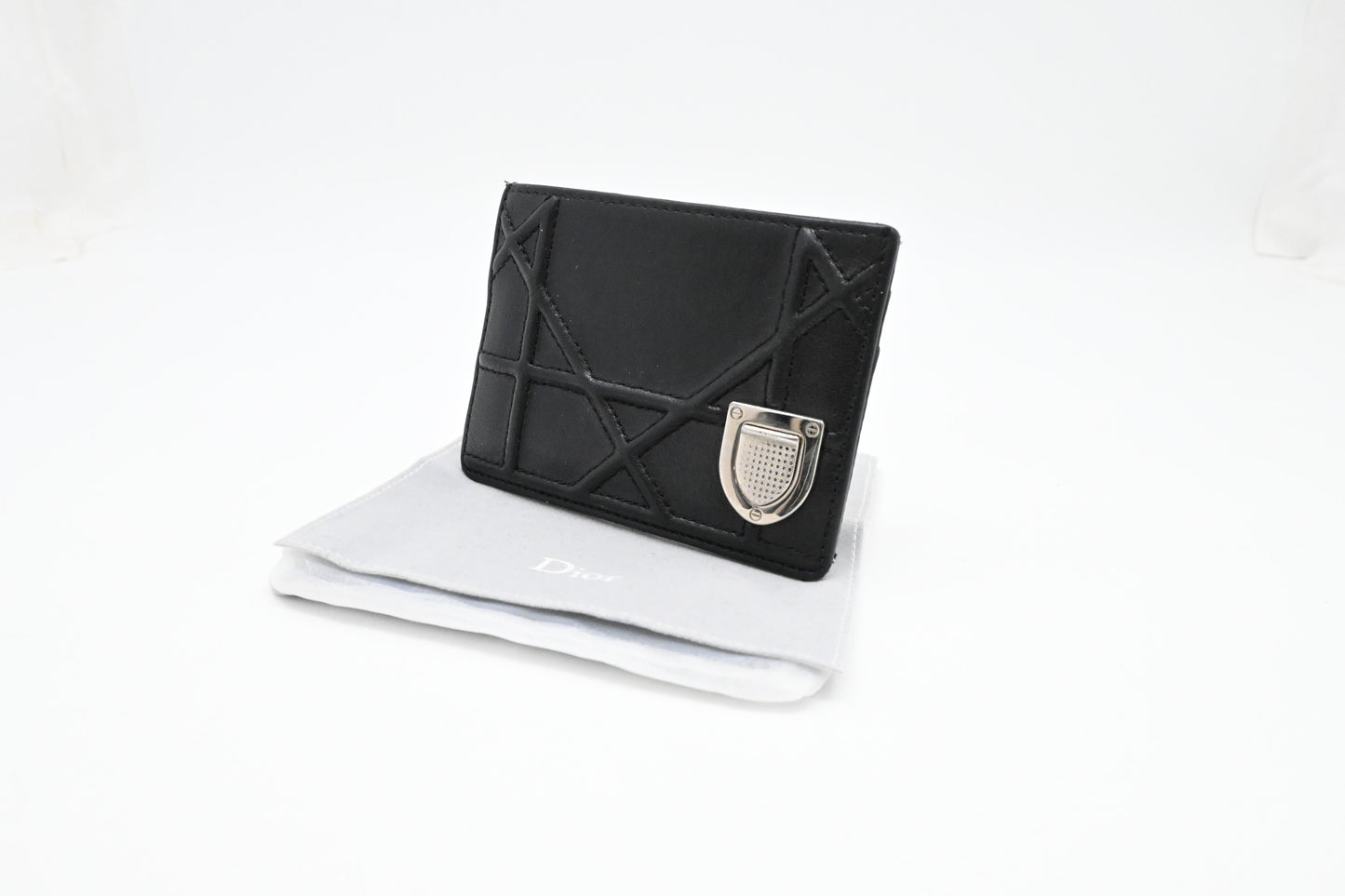 Dior Card Case in Black Leather