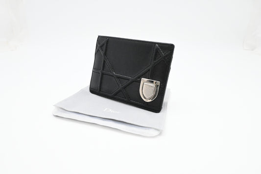 Dior Card Case in Black Leather