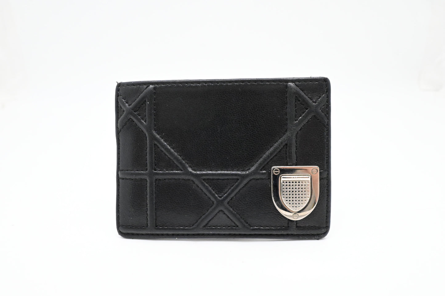 Dior Card Case in Black Leather