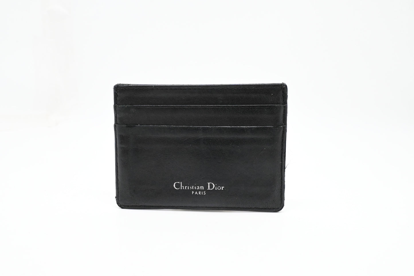 Dior Card Case in Black Leather