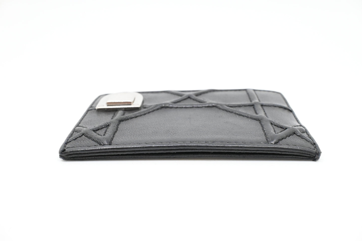 Dior Card Case in Black Leather