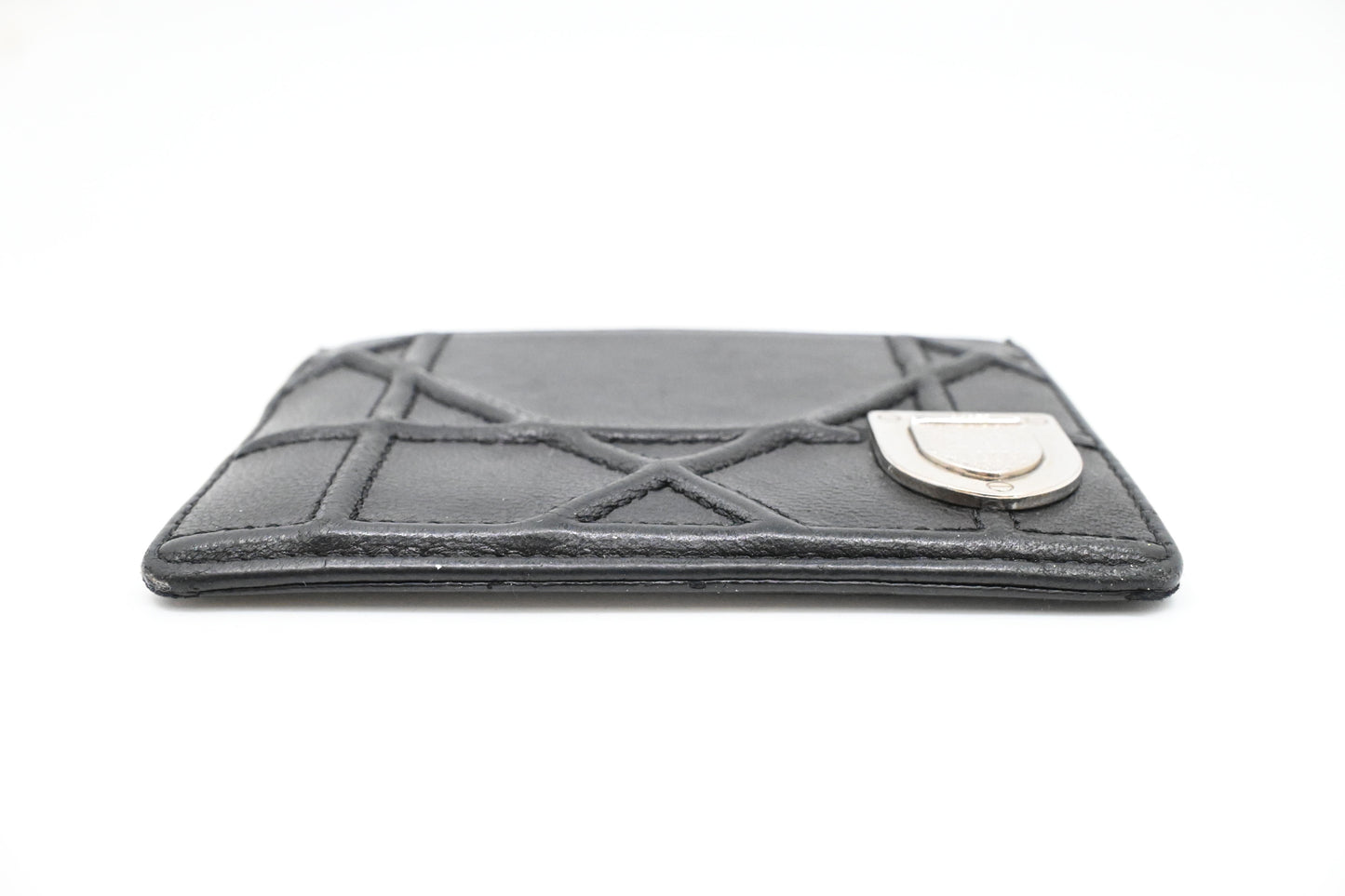 Dior Card Case in Black Leather