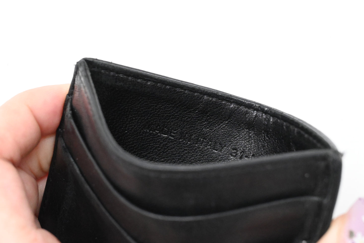 Dior Card Case in Black Leather